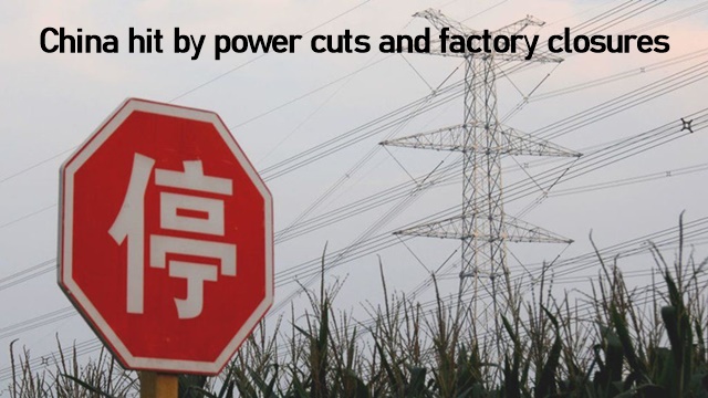 China power cuts factory closures